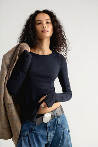 Женский топ We The Free Tinsley Long Sleeve Top, цвет: Чёрный — фото 5
