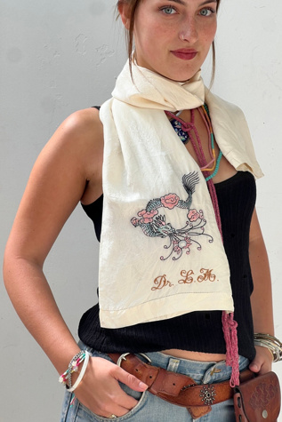 Vintage Silk Dragon Scarf Selected by Anna Corinna
