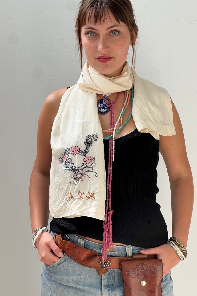 Vintage Silk Dragon Scarf Selected by Anna Corinna #2