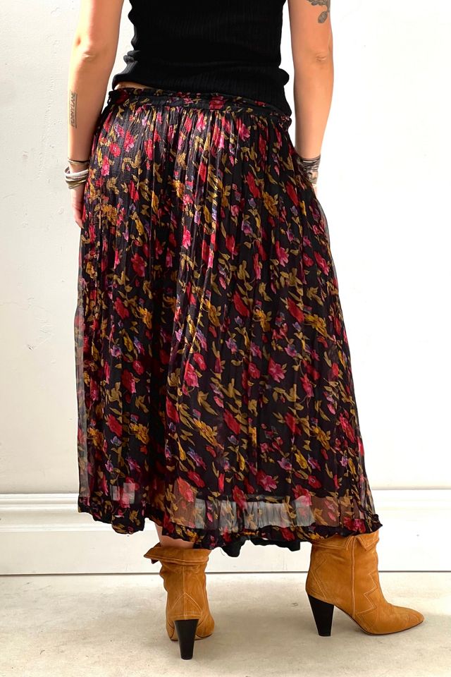 Vintage Midnight Floral Chiffon Skirt Selected by Anna Corinna #1