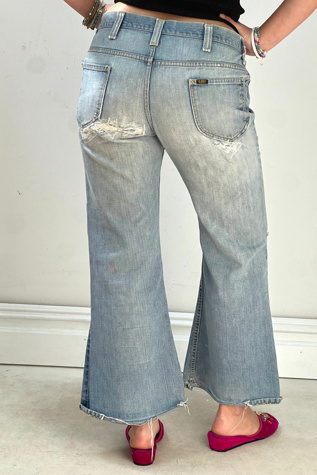 Vintage Mended Lee Flare Jeans Selected by Anna Corinna
