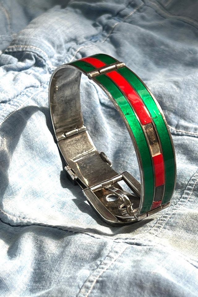 Vintage Sterling Gucci Bracelet Chippy Enamel Selected by Anna Corinna #2