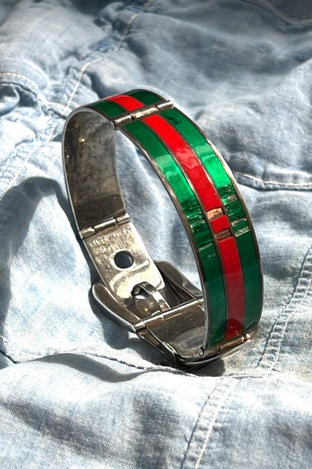 Vintage Sterling Gucci Bracelet Chippy Enamel Selected by Anna Corinna #3