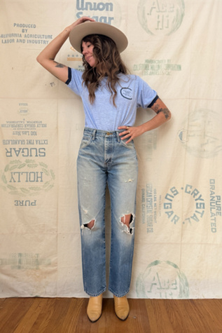 Good Days Vintage 80s Blue Ringer T
