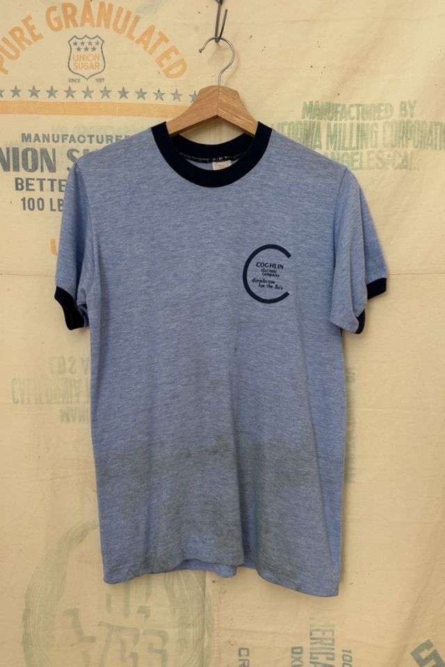 Good Days Vintage 80s Blue Ringer T #1