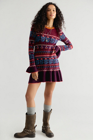 Petal Loom Fair Isle Mini Dress