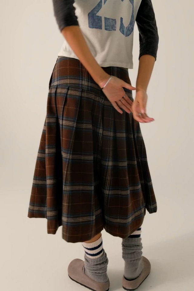 We The Free Skipper Pleated Plaid Midi Skirt thumbnail 2