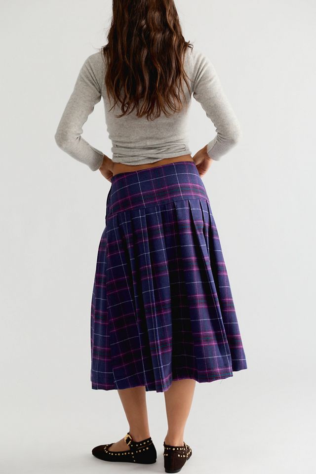 We The Free Skipper Pleated Plaid Midi Skirt #1