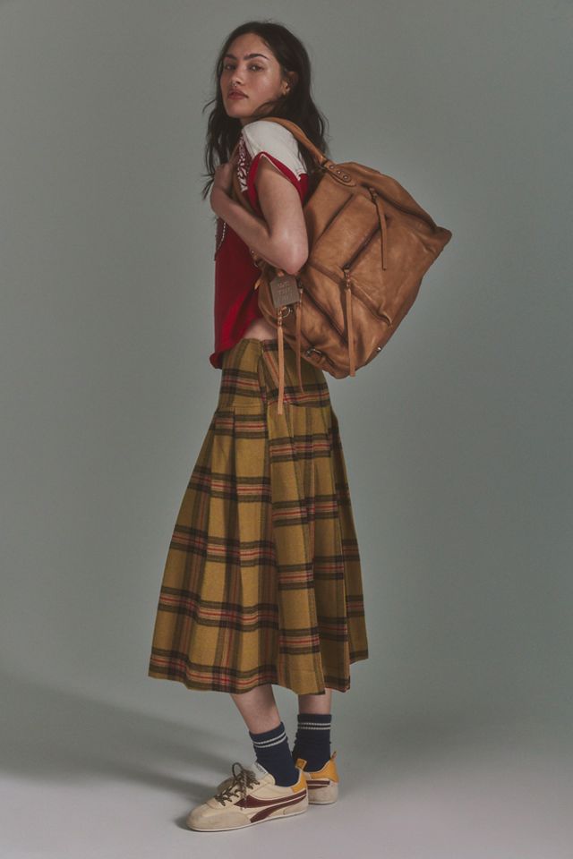 We The Free Skipper Pleated Plaid Midi Skirt #2