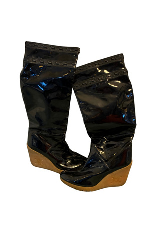 Celine Patent Leather Rain Boots Selected by The Curatorial Dept.