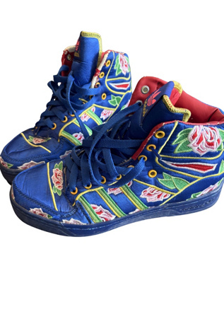 Ｊeremy Adidas x Jeremy Scott Blue Floral High Tops Selected by The
