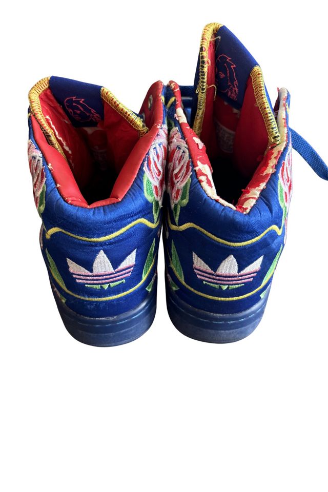 Adidas x Jeremy Scott Blue Floral High Tops Selected by The