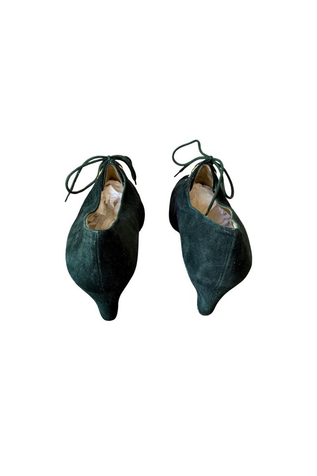 Vintage Escada Green Suede Heart Detail Lace-Ups 7.5 Selected by The Curatorial Dept. #2