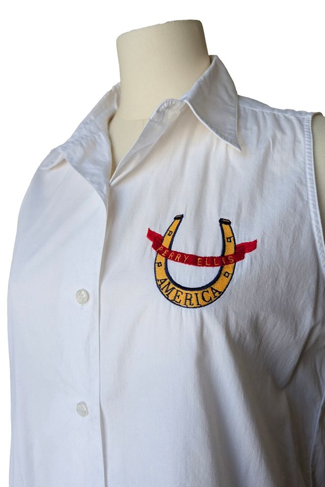 Perry Ellis Horseshoe Embroidery Sleeveless Top Selected by The Curatorial Dept. #1