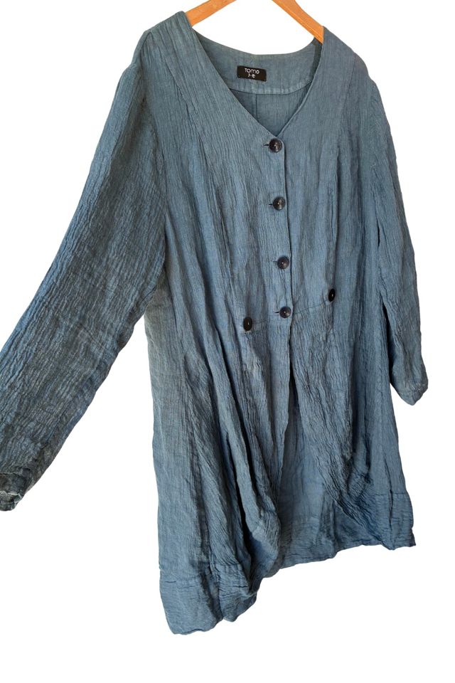 Tomo Koizmi Linen Jacket in Prussian Blue Selected by The Curatorial Dept. #1