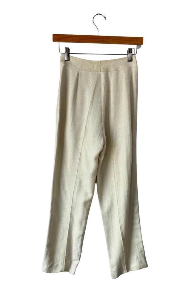 Vintage Celine Cream Pants with Gold Buckle Selected by The Curatorial Dept. #2