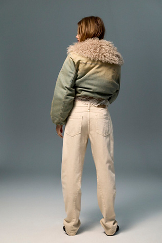 Женские джинсы We The Free Kemper Slim Tapered, цвет: Custard — фото 2