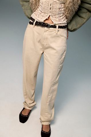 Женские джинсы We The Free Kemper Slim Tapered, цвет: Custard — фото 4
