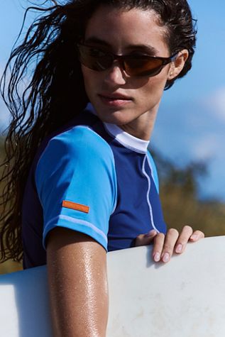 Rashi World Rashguard à manches courtes avec bordures contrastantes