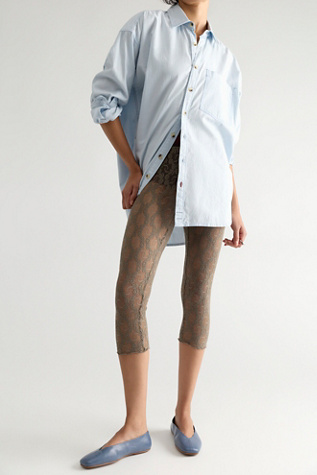 Only Hearts Stretch Lace Tights at Free People in Khaki, Size: Medium