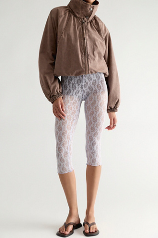 Only Hearts Stretch Lace Tights at Free People in Lilac, Size: Medium
