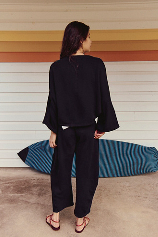 Женский комплект free-est Terry Tide 100% Cotton Pant Set, цвет: Чёрный — фото 2