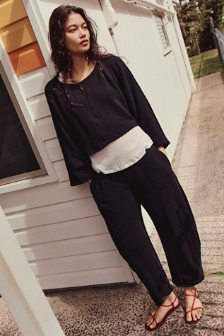 Женский комплект free-est Terry Tide 100% Cotton Pant Set, цвет: Чёрный — фото 4