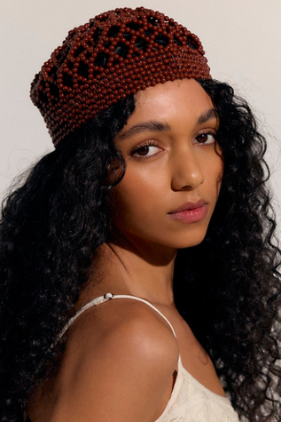 Noor Beaded Bucket by Free People in Brown