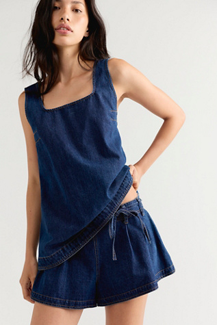 Down In The Valley Denim Short Set
