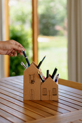 Tiradia Cork Grandma's House Cork Pencil Holder (Set of 2)
