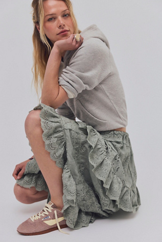 Magnolia Pearl Eyelet Pissarro Skirt at Free People in Grey