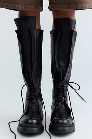 All Black Venetia Lace-Up Boots