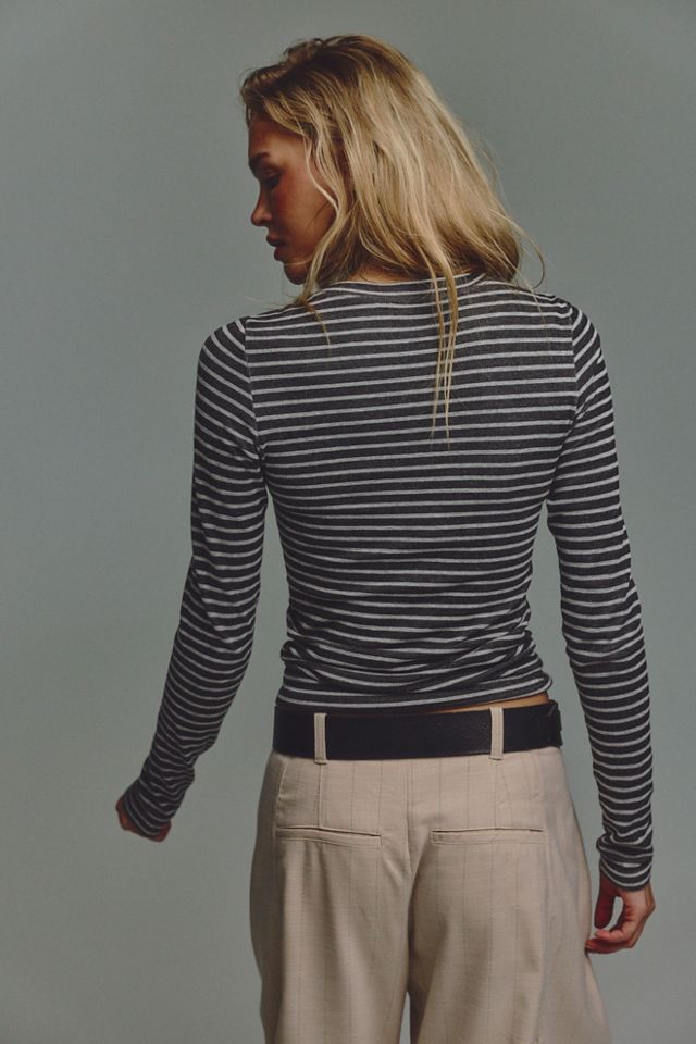 Just Enough Stripe Crew Neck Long Sleeve #1
