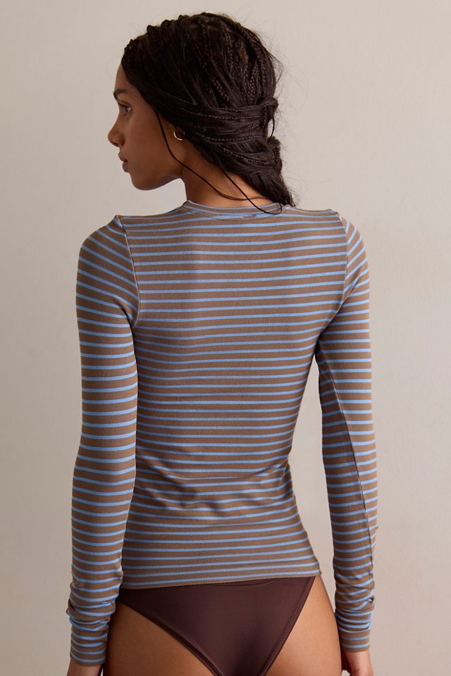 Just Enough Stripe Crew Neck Long Sleeve #1