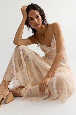 Robe midi en soie Thalienne LoveShackFancy