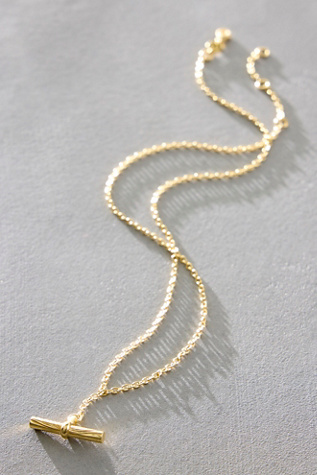 Daisy London Gold Plated Estee T-Bar Necklace