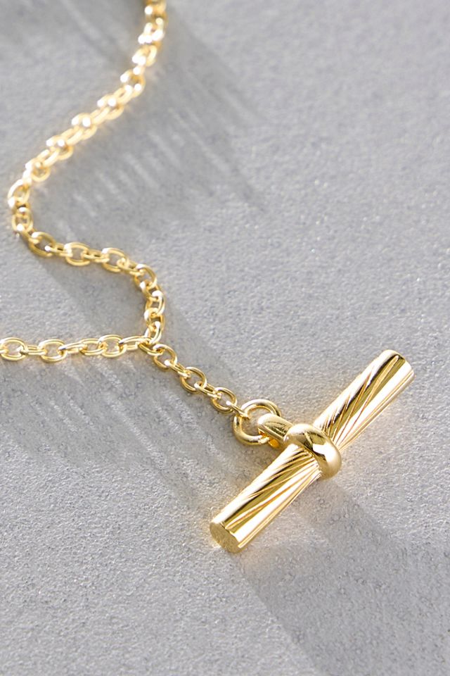 Daisy London Gold Plated Estee T-Bar Necklace #2