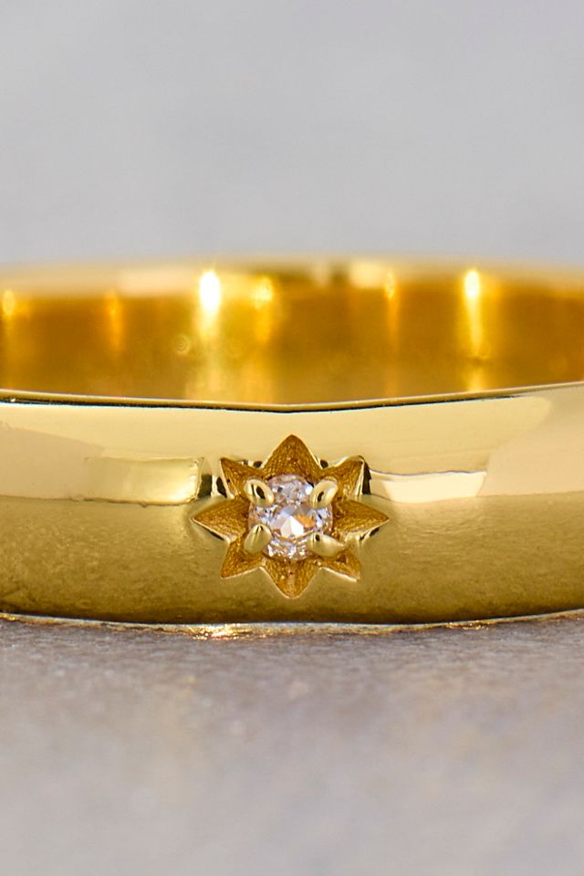 Bague Daisy London Étoile Brillante Plaquée Or #3