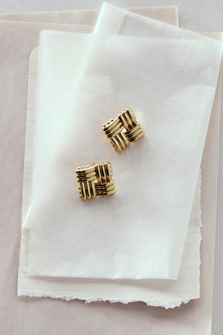 Женские серьги Daisy London Gold Plated Polly Mini Lattice, цвет: Золотой — фото 3