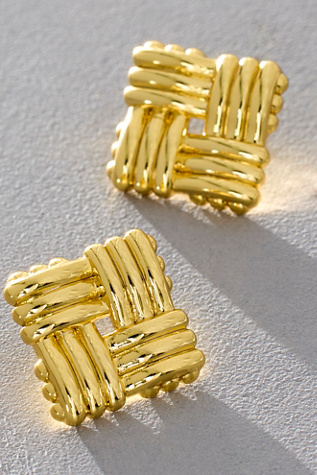 Женские серьги Daisy London Gold Plated Polly Mini Lattice, цвет: Золотой — фото 4