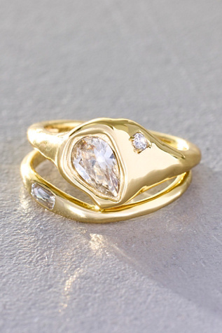 Daisy London Gold Plated Estee Sapphire Stack Ring