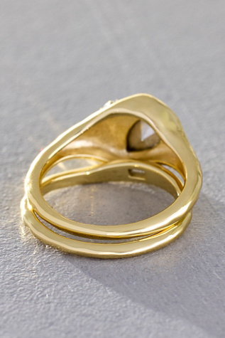 Женское кольцо Daisy London Gold Plated Estee Sapphire Stack, цвет: Золотой — фото 3