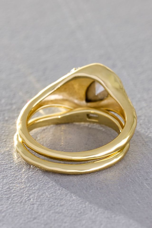 Daisy London Gold Plated Estee Sapphire Stack Ring #2
