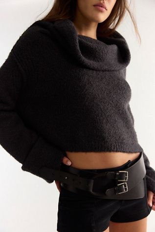 Женский свитер Free People Carrie Off-The-Shoulder Pullover, цвет: Чёрный комбинированный — фото 4
