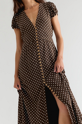 Женское платье Free People Need Me Midi, цвет: Шоколадный комбинированный — фото 3