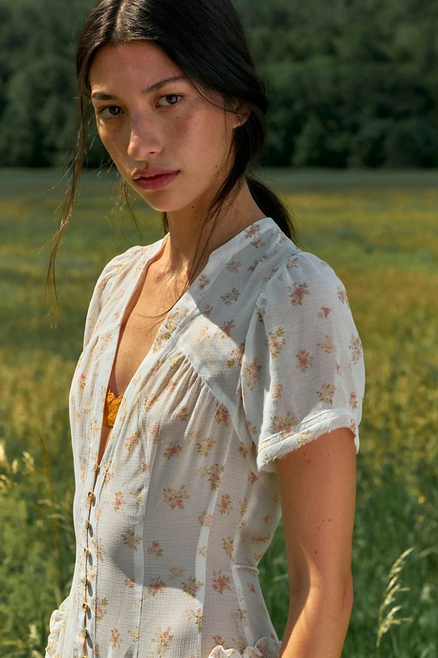 Robe longue à pétales tombants #3