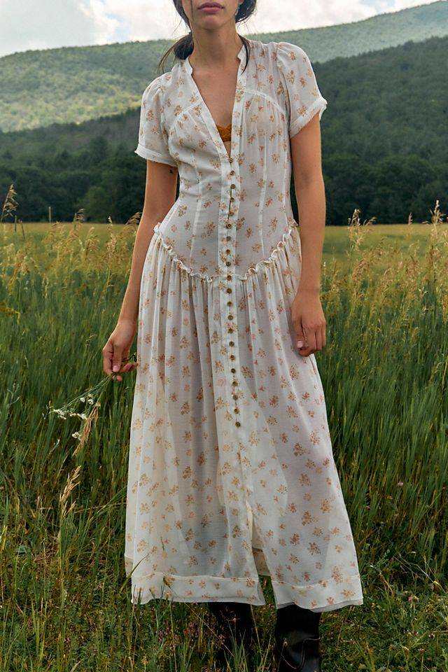 Robe longue à pétales tombants #4