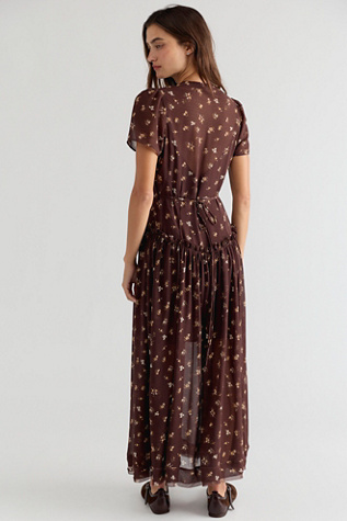 Женское платье Free People Falling Petals Maxi, цвет: Коричневый комбинированный — фото 2
