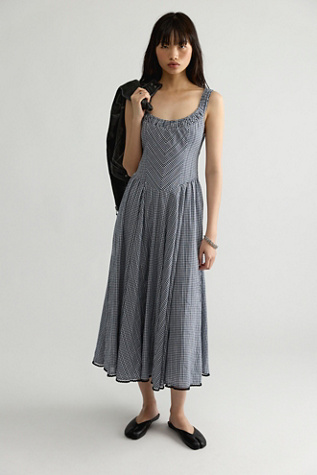 Iris Plaid Midi Dress