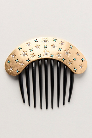 Женские аксессуары для волос Free People Signe Hair Comb, цвет: Золотой / Синий